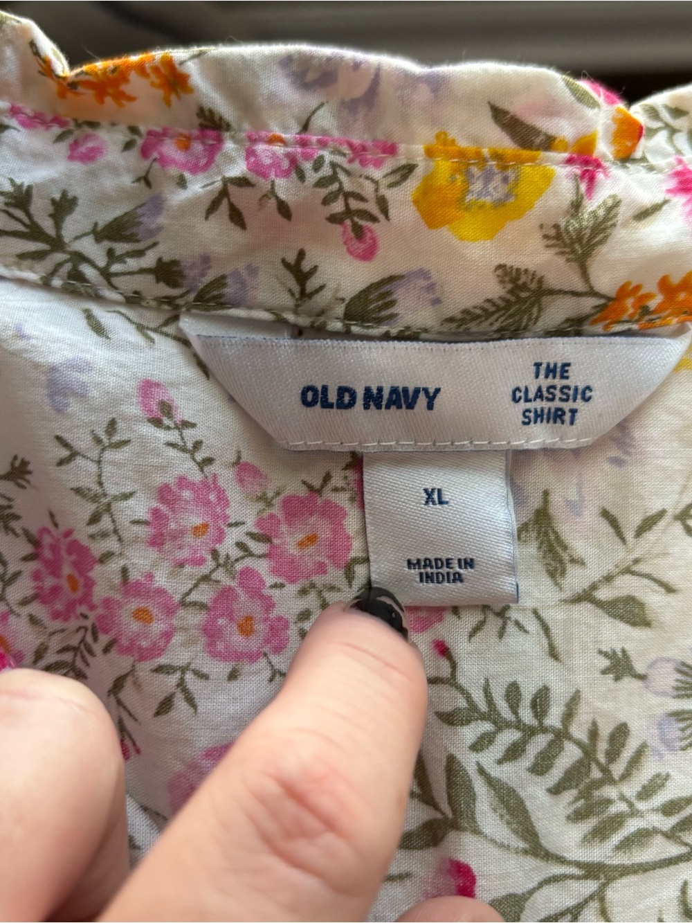 Old Navy XL Floral Button Up Classic Shirt Boho Fairycore Cottagecore - Picture 3 of 7